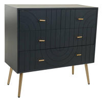 KOMMODE aus Holz und Metall, Schwarz 80x37x78 - Grau, Holzwerkstoff (80/37/78cm) - Wanderlust