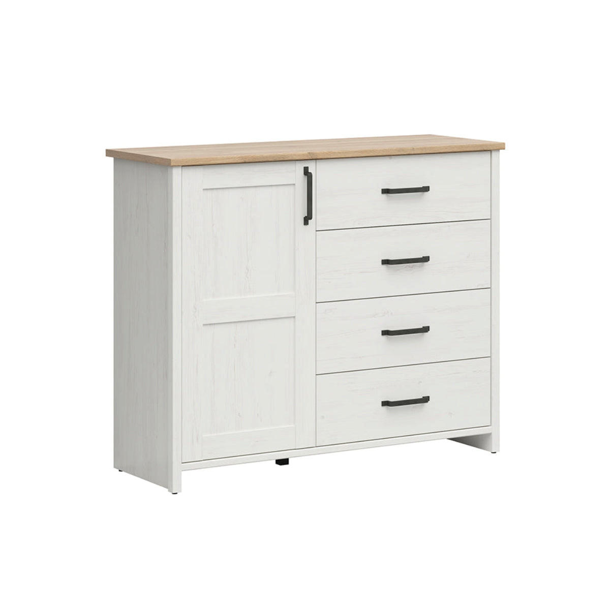 SIDEBOARD Aksel Weiß und Holz - Weiß, Holzwerkstoff (102/99/43cm) - Petits-meubles