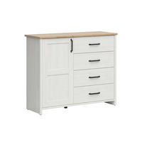 SIDEBOARD Aksel Weiß und Holz - Weiß, Holzwerkstoff (102/99/43cm) - Petits-meubles