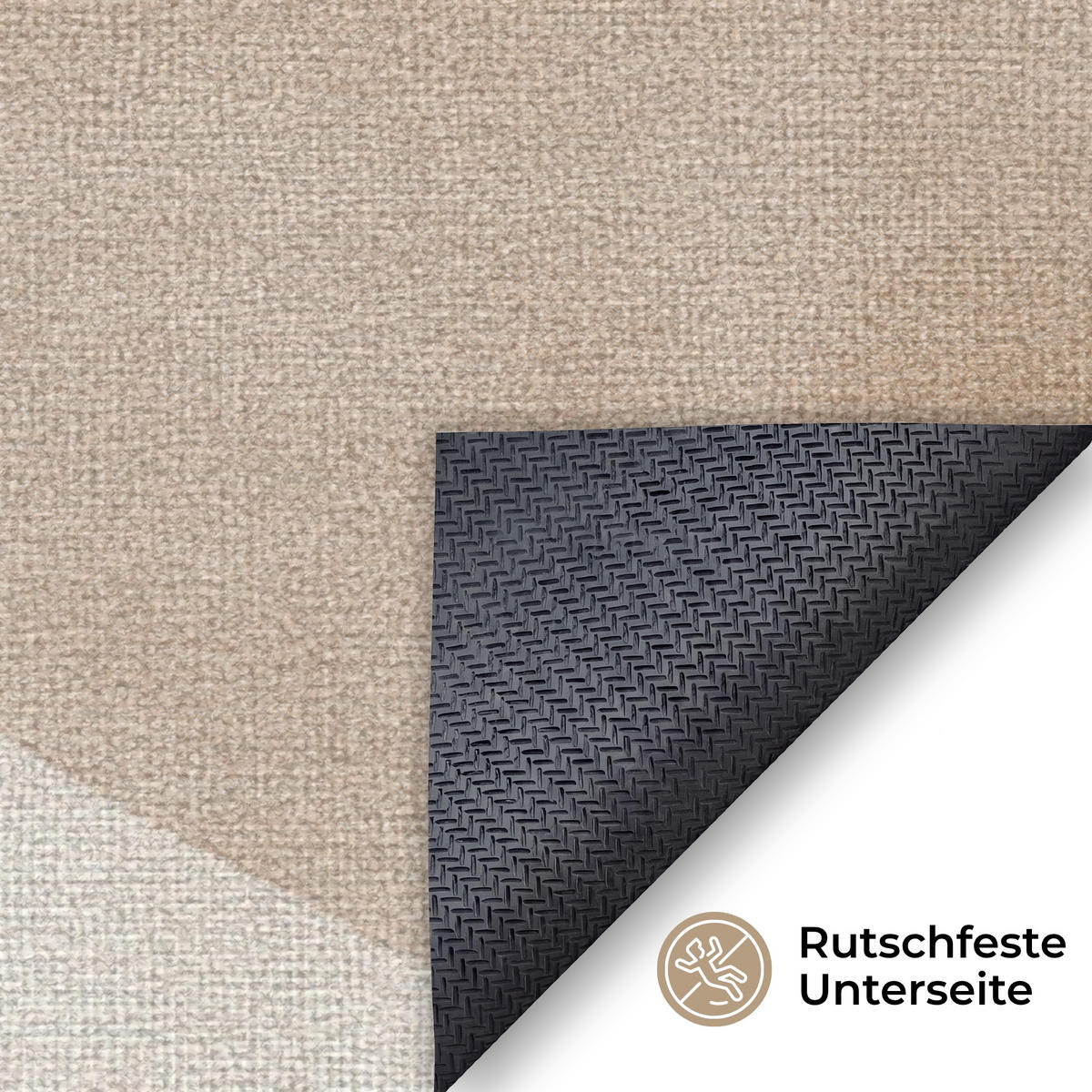 FUSSMATTE Braun - Japandi - Abstrakt Schmutzfangmatte 180x120 cm - Beige, Kunststoff (180/120cm) - MuchoWow