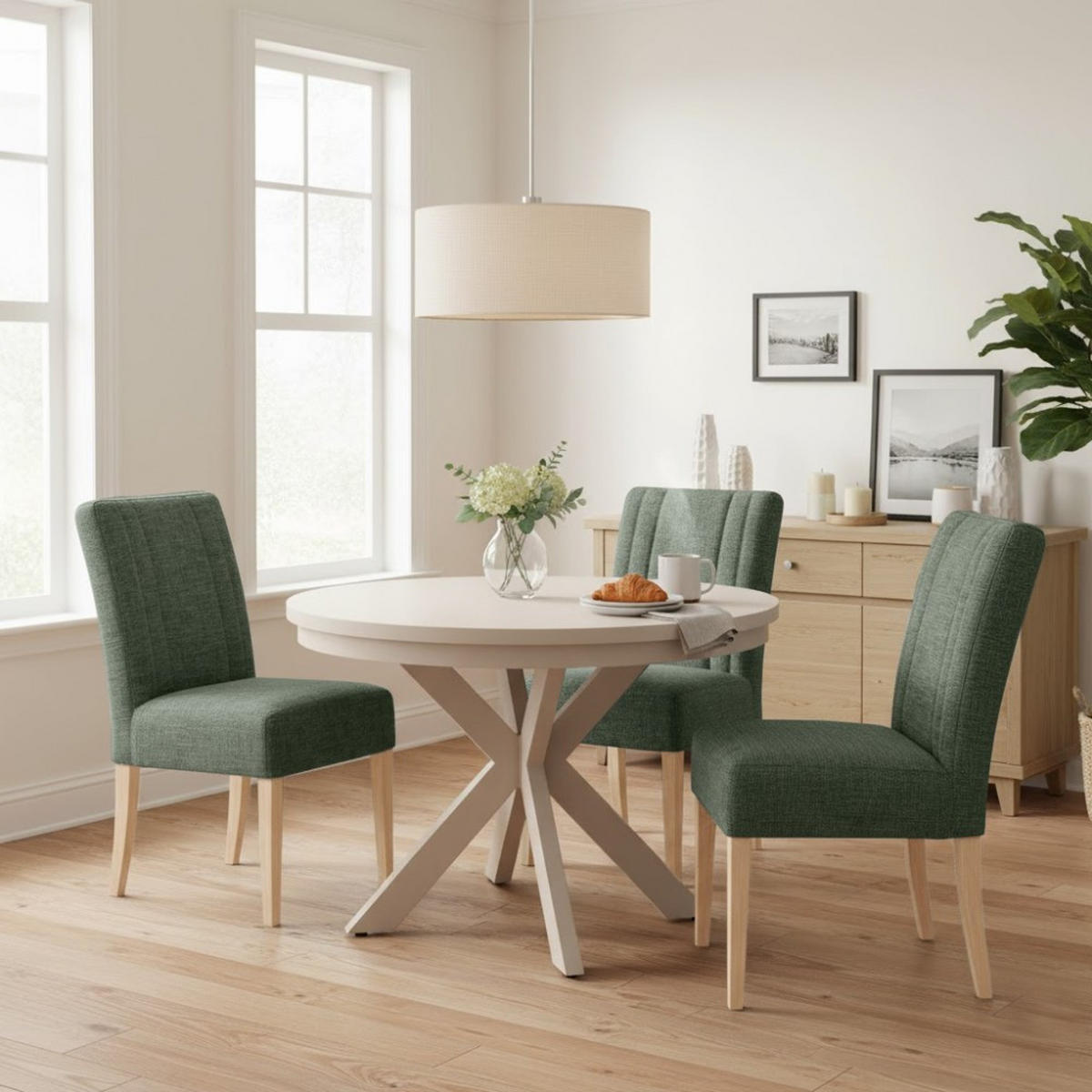 STUHL FREYA mit Buchenholzbeinen, Polsterstuhl, Dunkelgrün - Dunkelgrün/Buchefarben, Holz (47/94/42cm) - Beautysofa