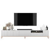 TV-LOWBOARD 2-er Set Elpis2 Weiß Matt mit Metallrahmen 150 cm - Weiß/Kupferfarben, Holzwerkstoff/Metall (300/51.5/36.5cm) - Meble Lindner