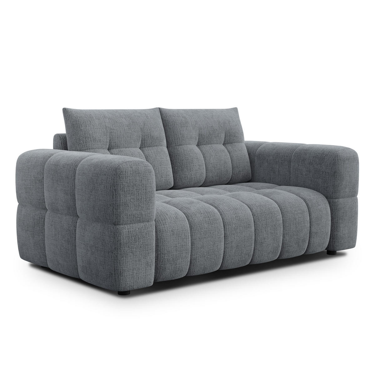 SOFA CLOUDI 2-Sitzer, dunkelgrau - Dunkelgrau/Schwarz, Holz/Textil (181/89/104cm) - Courtois Laville