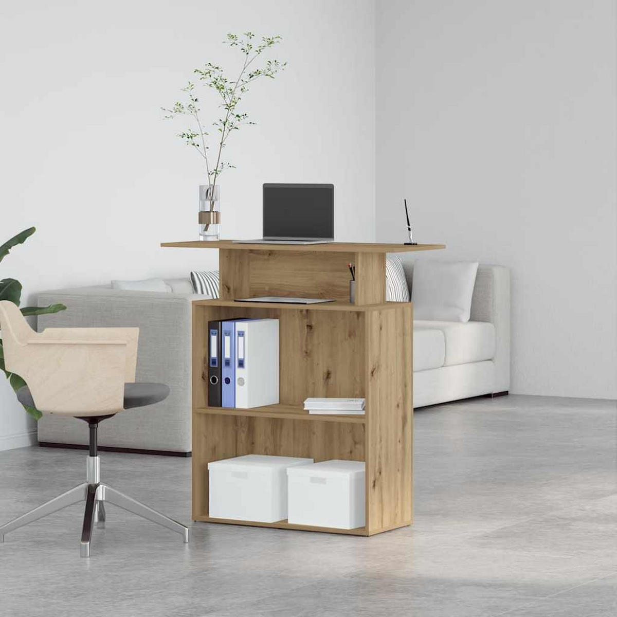 EMPFANGSTHEKE mit 3 Fächern 100/40/104 cm aus Holzwerkstoff Artisan-Eiche Dekor - Eiche Artisan, Holz (40/100/104cm) - vidaXL