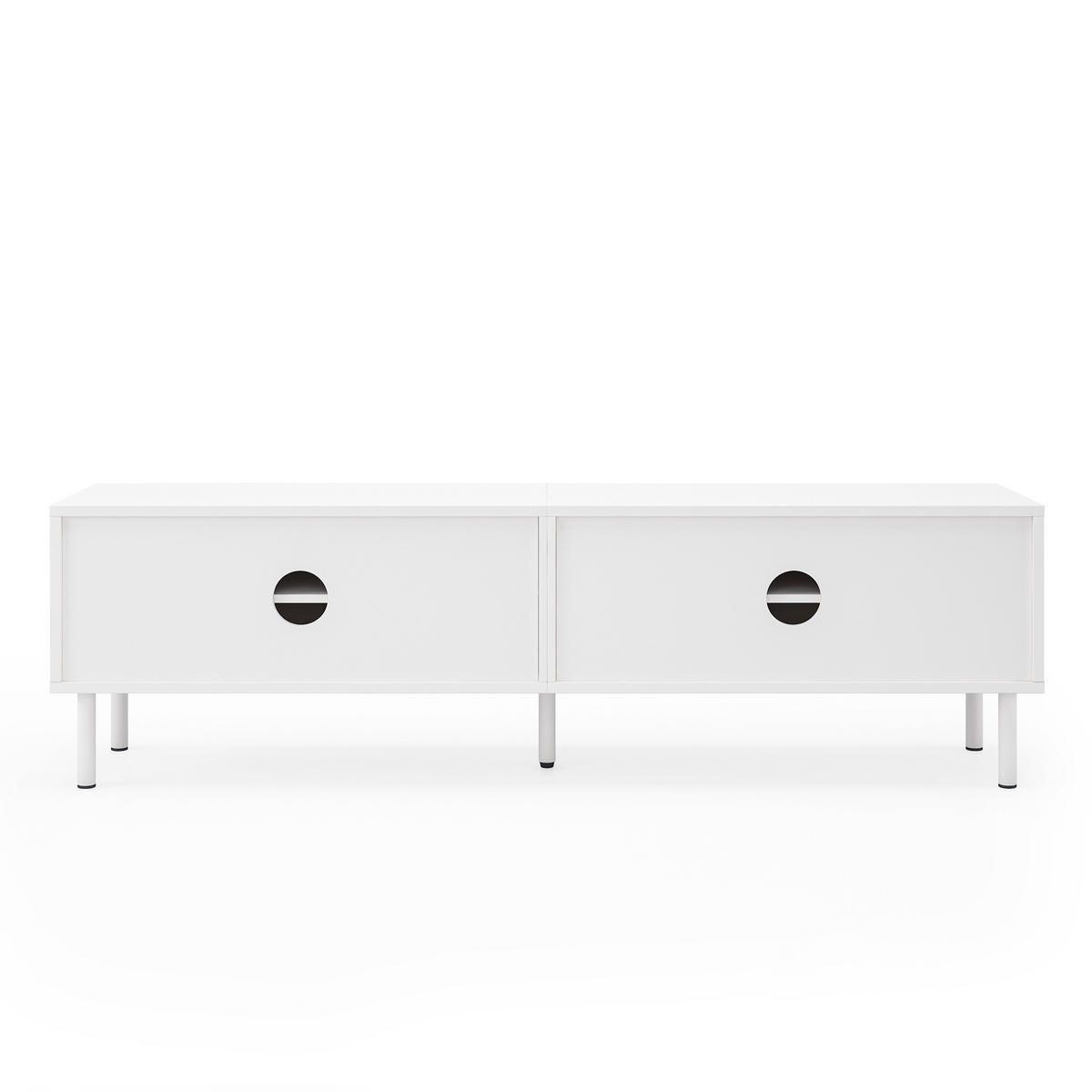 TV-ELEMENT 180/40/52 cm Weiß mit Stauraum und 4 Türen - Weiß, Holz (180/52/40cm) - Oxeza
