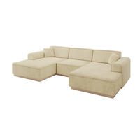 WOHNLANDSCHAFT IREA-U1 - 297x165x81 cm Beige - Ecru/Beige, Holzwerkstoff/Textil (297/81/165cm) - ALTDECOR