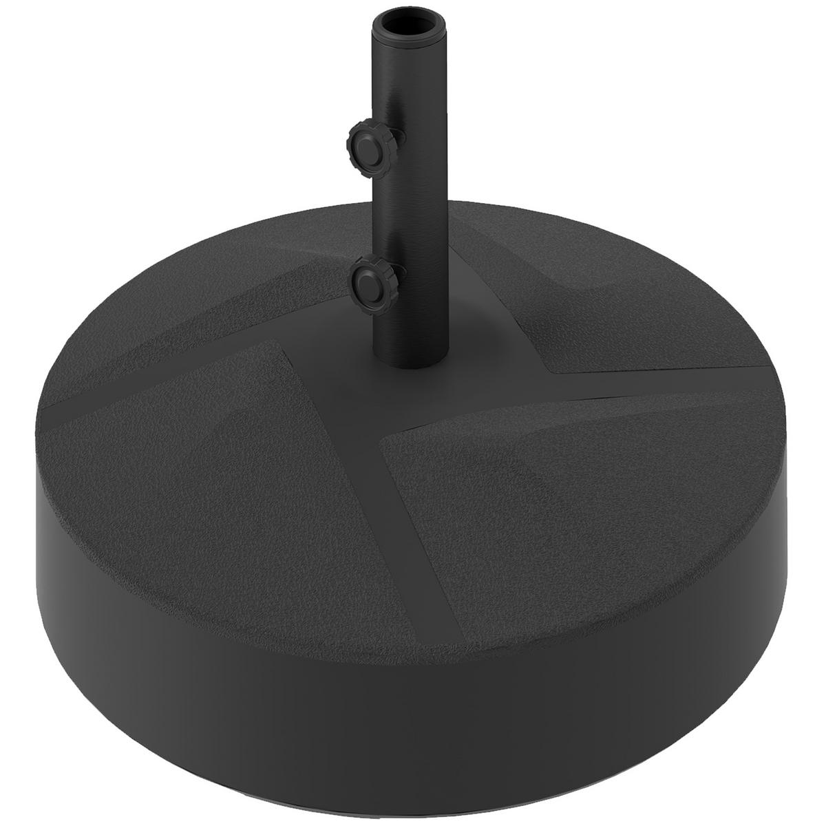 SONNENSCHIRMSTÄNDER DE-05506 Befüllbar, rund Schwarz - Schwarz, Metall (56/56cm) - ComfortXL
