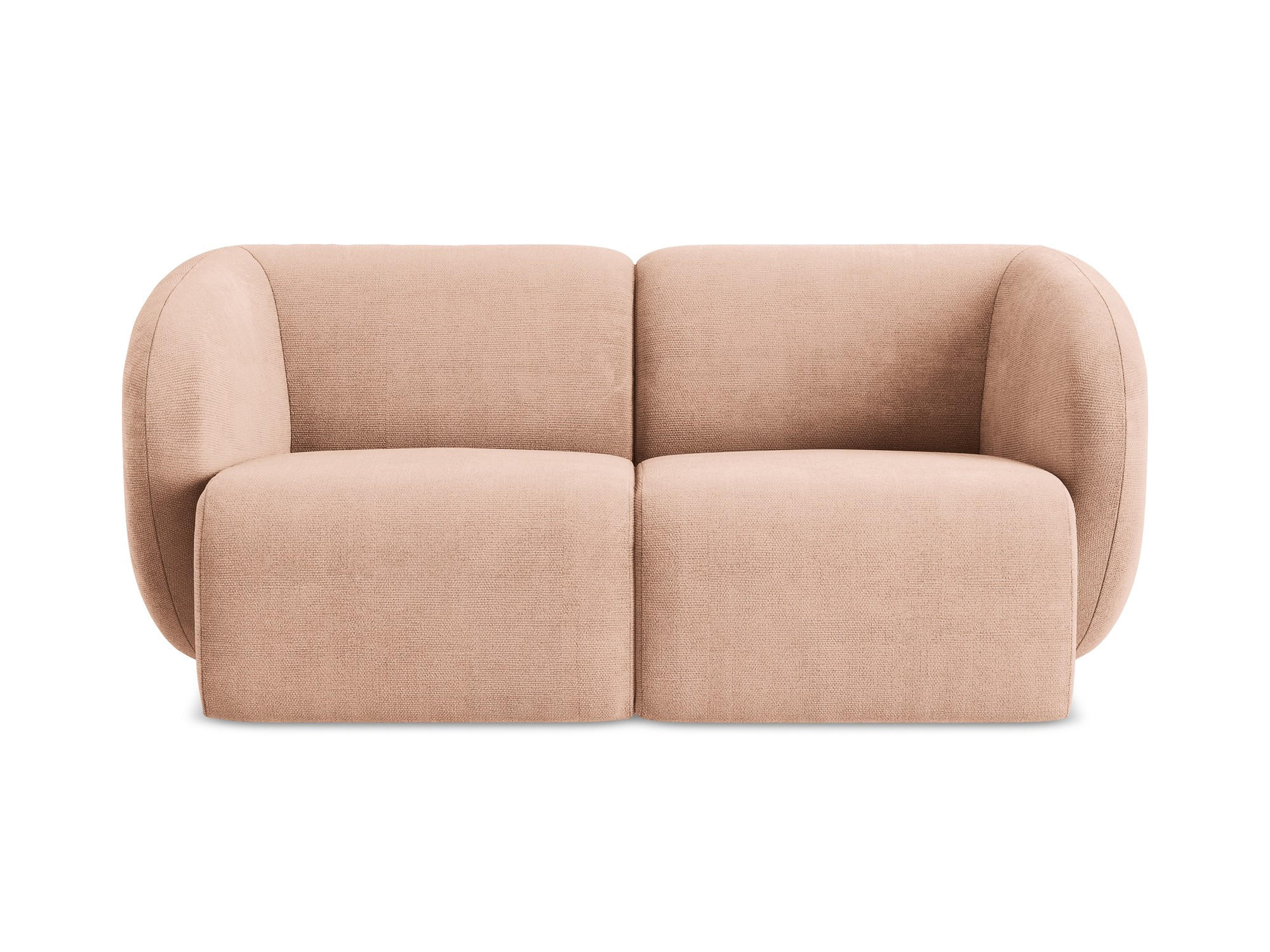 2-SITZER-SOFA Chenille Stoff Pink - Koralle/Schwarz, Holzwerkstoff/Kunststoff (174/75/94cm) - Makamii