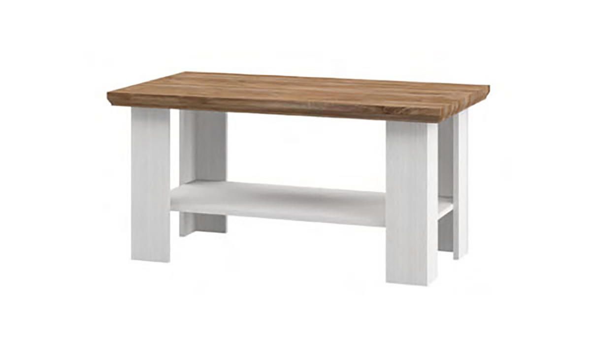 COUCHTISCH Tivoli weiß gewischt / Eiche Sterling 102 / 55 / 50cm - Eichefarben/Weiß, Holz/Holzwerkstoff (55/102/50cm) - Feldmann-Wohnen
