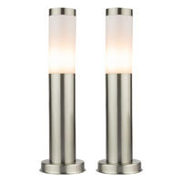 LED WEGELEUCHTE Silber Aluminium 2er Set - Silberfarben, Kunststoff (7.8/7.8/45cm) - Globo Lighting