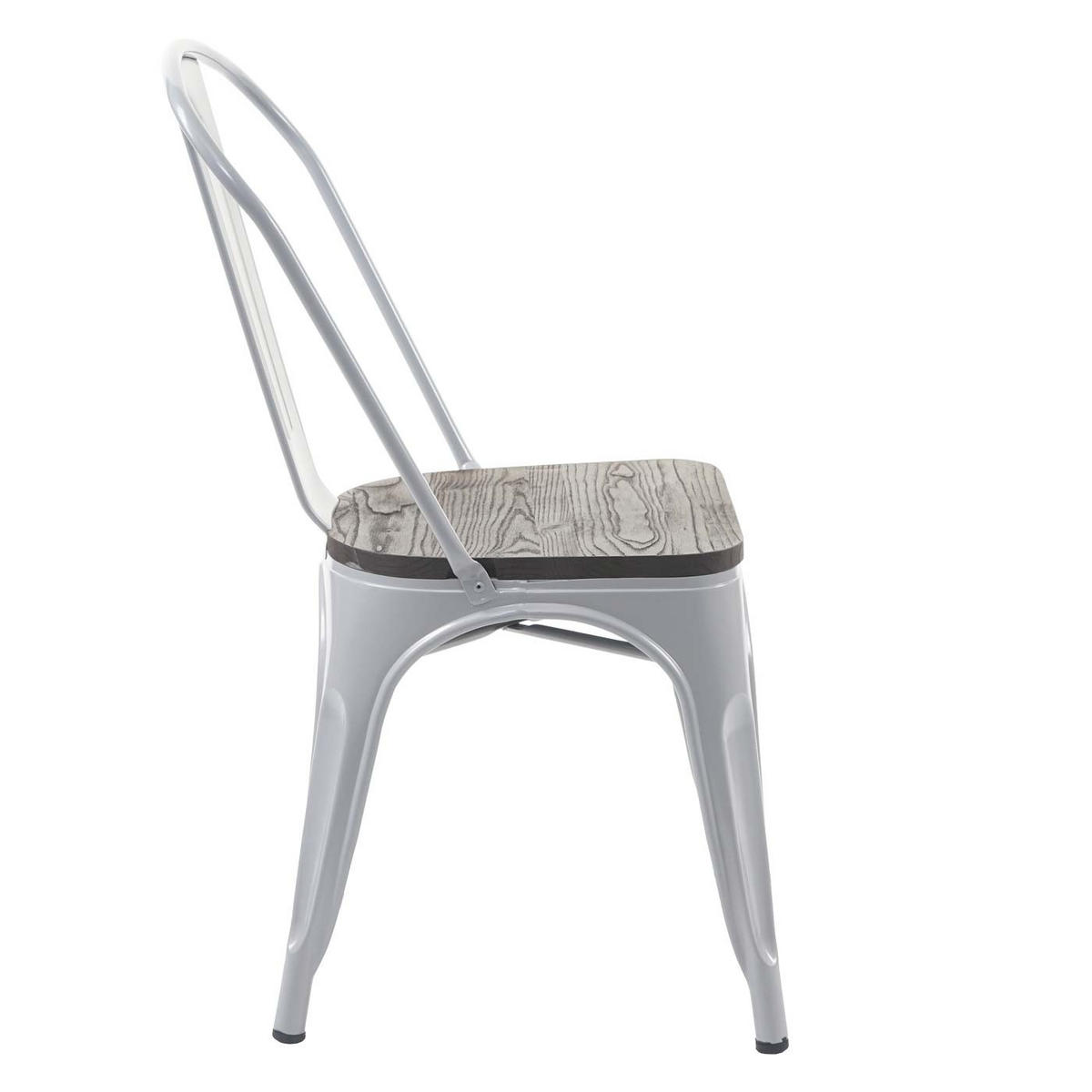 STUHL HOLZ-SITZFLÄCHE Grau 2er-Set - Grau, Holz (45/85/52cm) - MCW