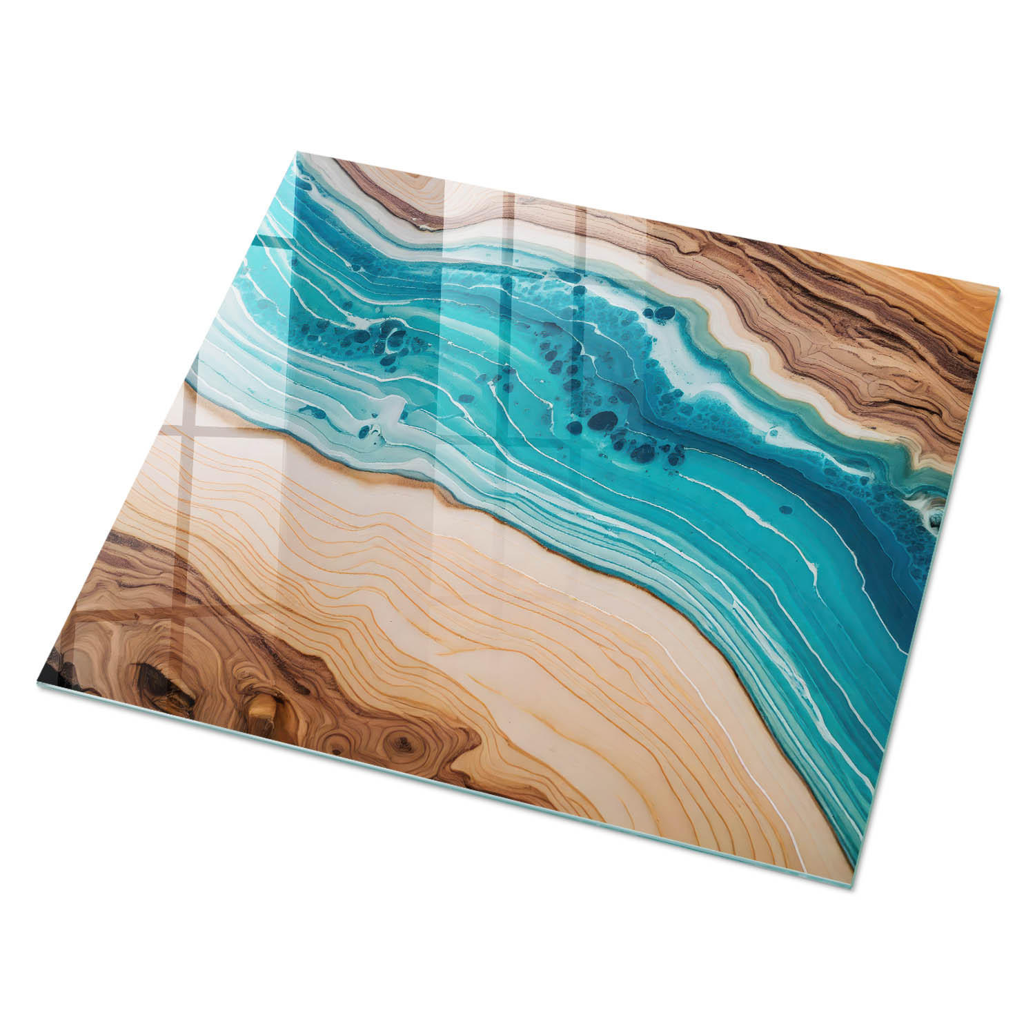 GLASPLATTE 80x60 cm – Geodenkunst - Beige, Glas (0.4/80/60cm) - ArtPrintCave