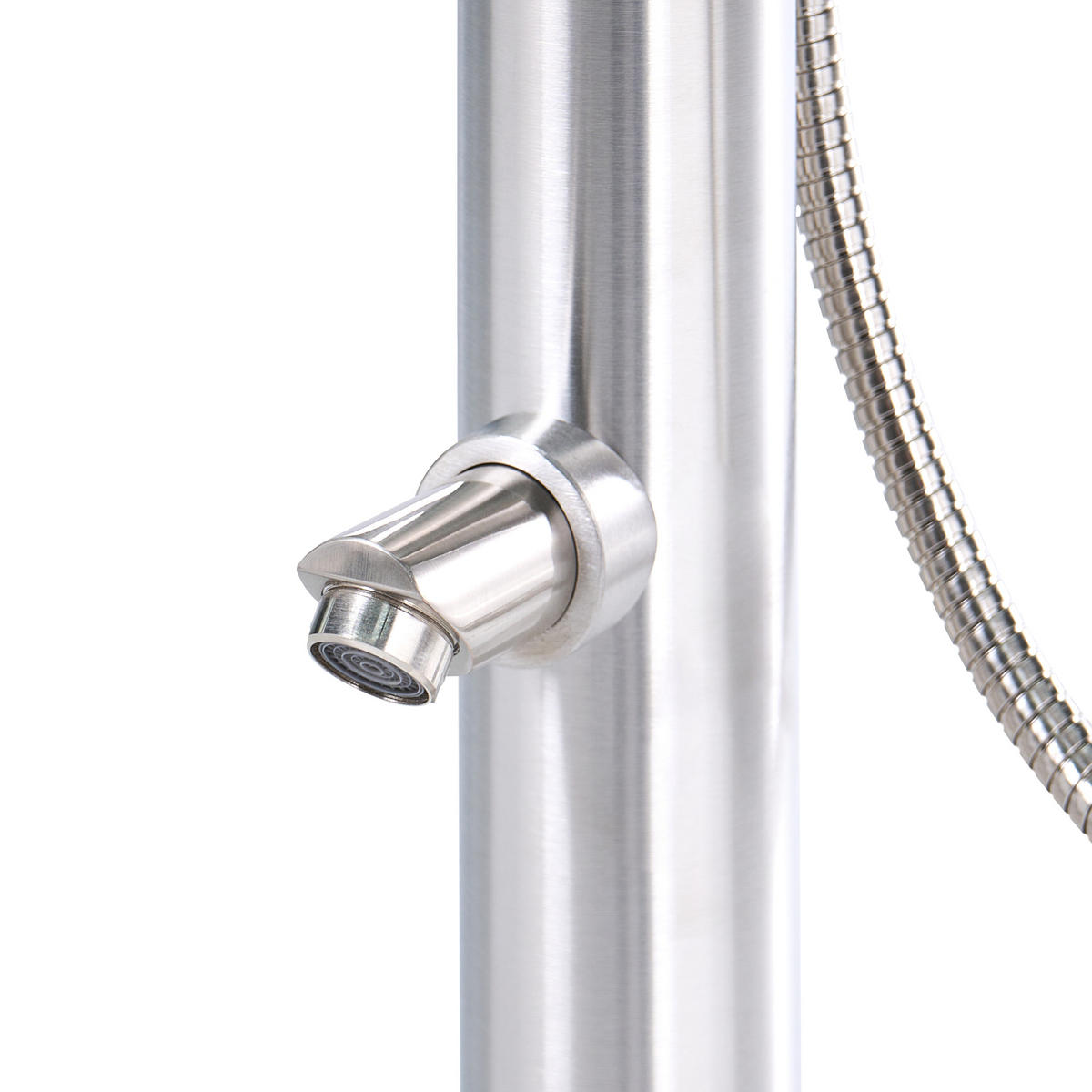 FREISTEHENDE Gartendusche Silber Marudi - Silberfarben, Metall (57/230/17cm) - Beliani
