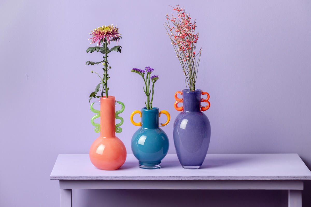 VASE Fiesta Blau 15/15/23.5 cm - Blau, Glas (15/23.5cm) - Present Time