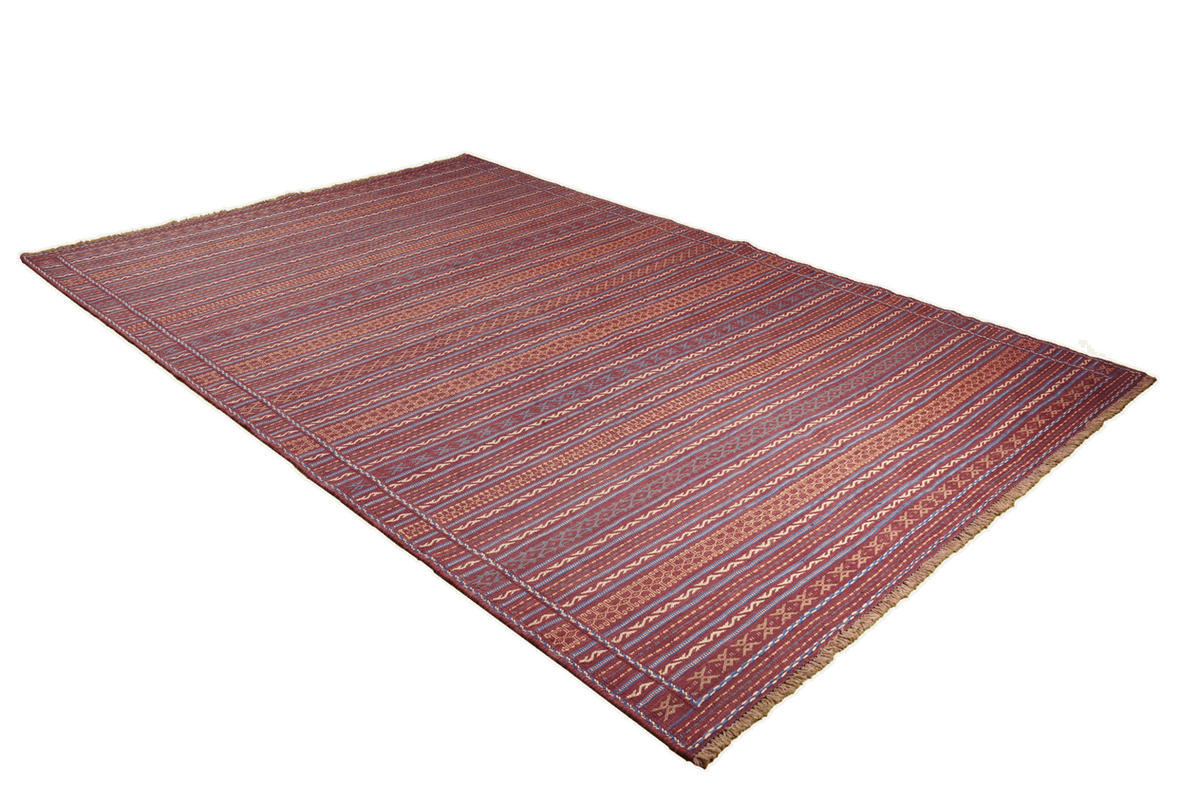 HANDWEBTEPPICH Kelim Kordi Mehrfarbig 302/203 cm Schurwolle - Multicolor, Textil (203/302cm) - Looma