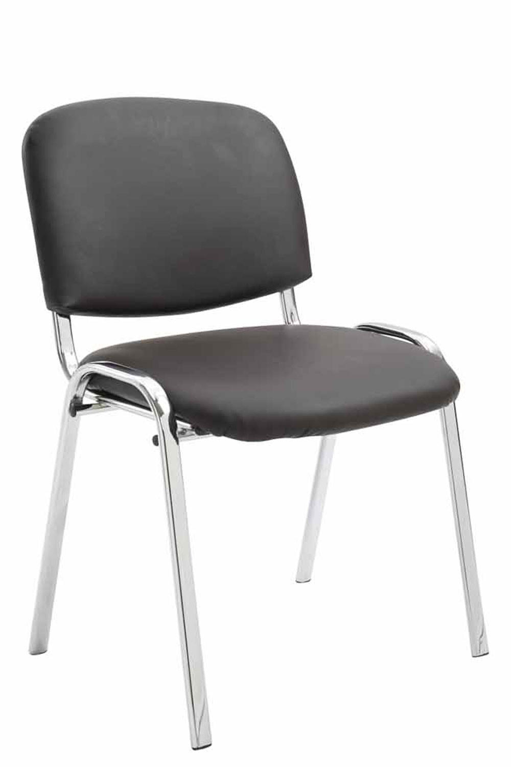 BESUCHERSTUHL Keen, Kunstleder mit Gestell in Chromoptik / Bezug Braun - Chromfarben/Braun, Textil/Metall (54/79/48cm) - TPFLiving