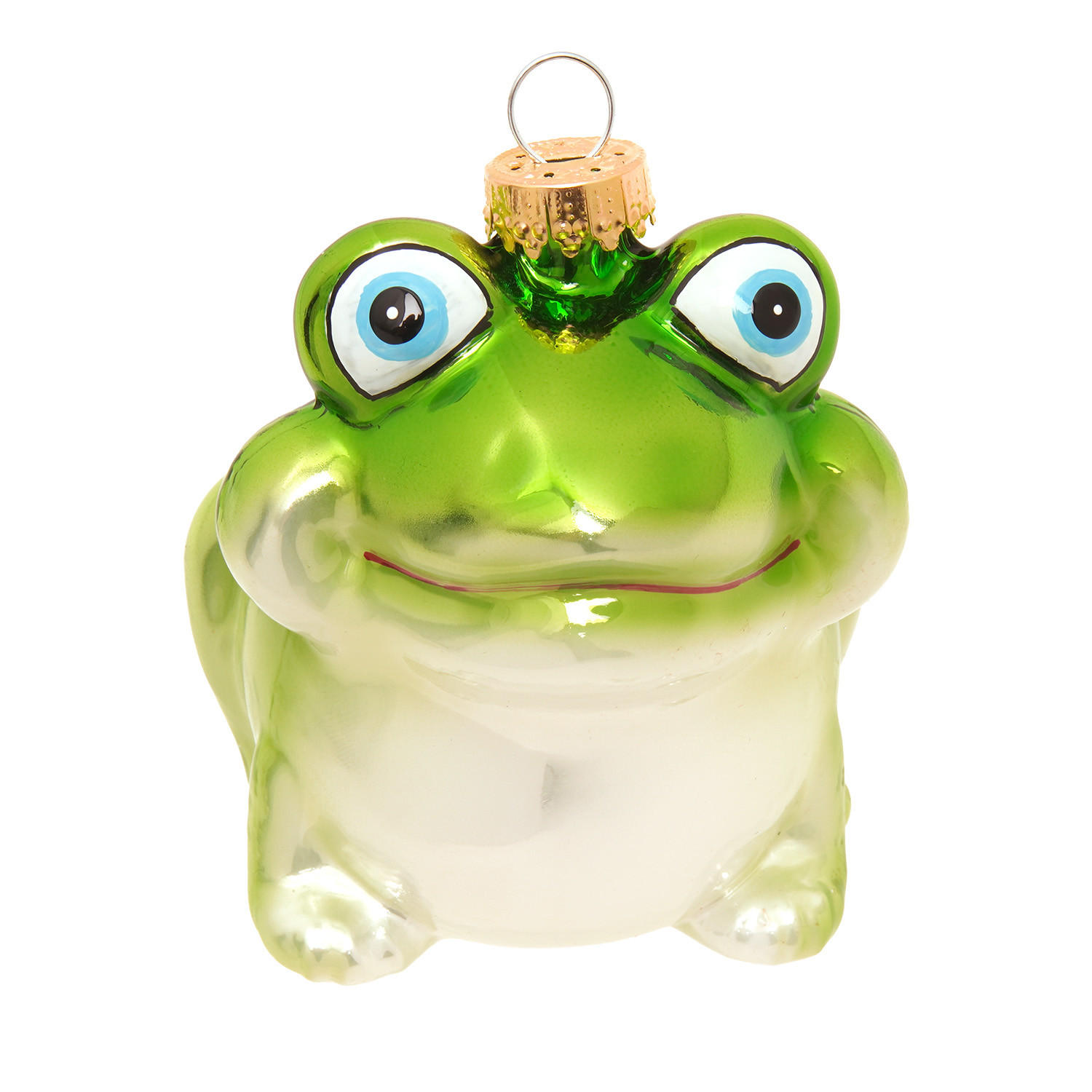 Krebs Glas Lauscha Christbaumschmuck Grün 6x9x7 cm