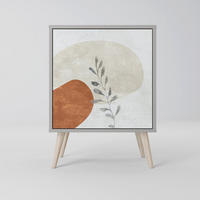 SIDEBOARD TRANQUIL TWIG, Grau, 57,5x42x77,5 cm, Schräge Buchenholzfüße - Buchefarben/Multicolor, Holzwerkstoff/Buchenholz (57.5/77.5/42cm) - SpaceRebels