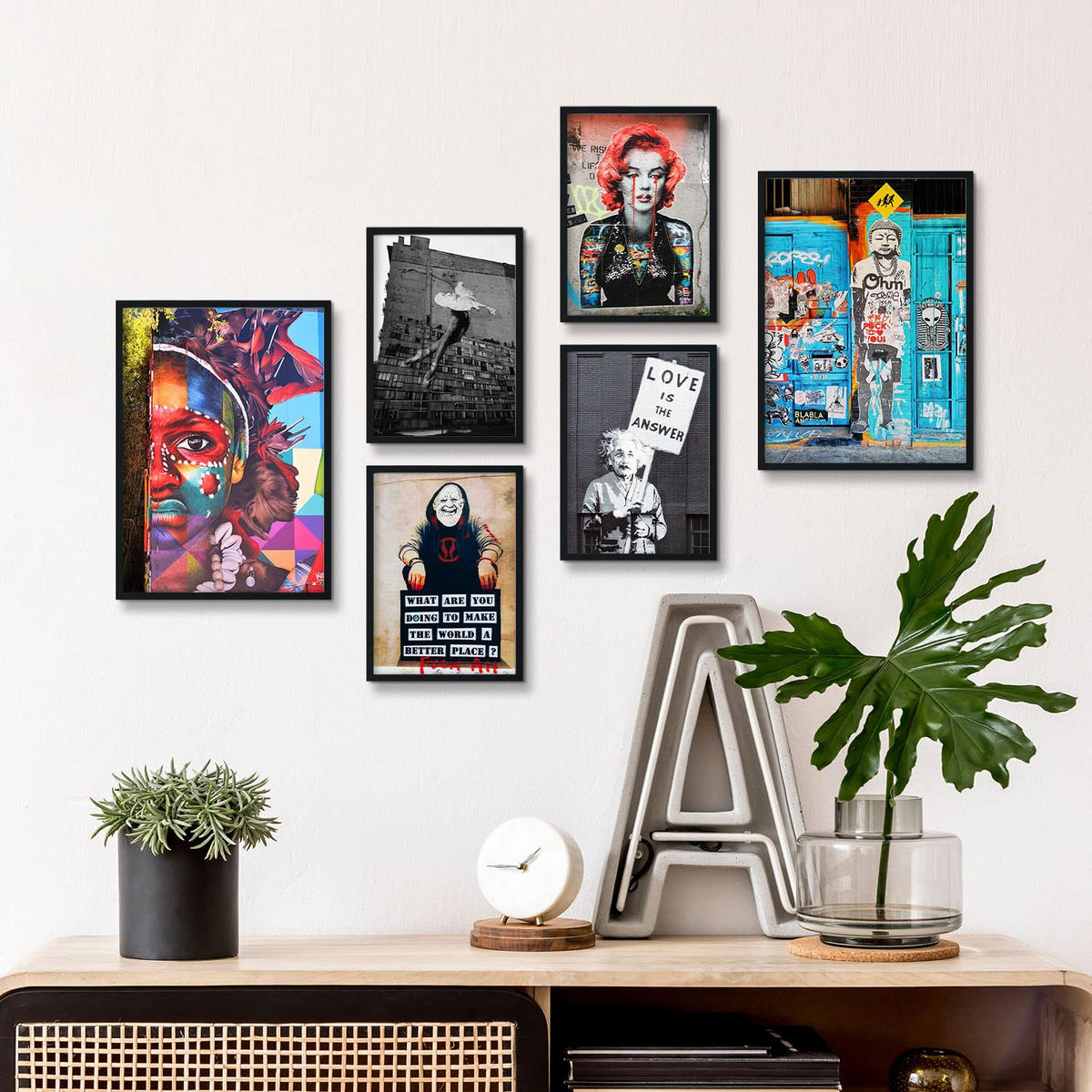 POSTER Set Mit 6 Graffiti A3 & A4 Rahmenlos - Klar, Papier (29/3cm) - Nacnic