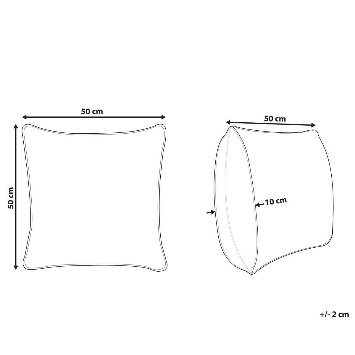 OKRASNA BLAZINA bež 50/50 cm Khora - črna/bež, tekstil/naravni materiali (50/50cm) - Beliani