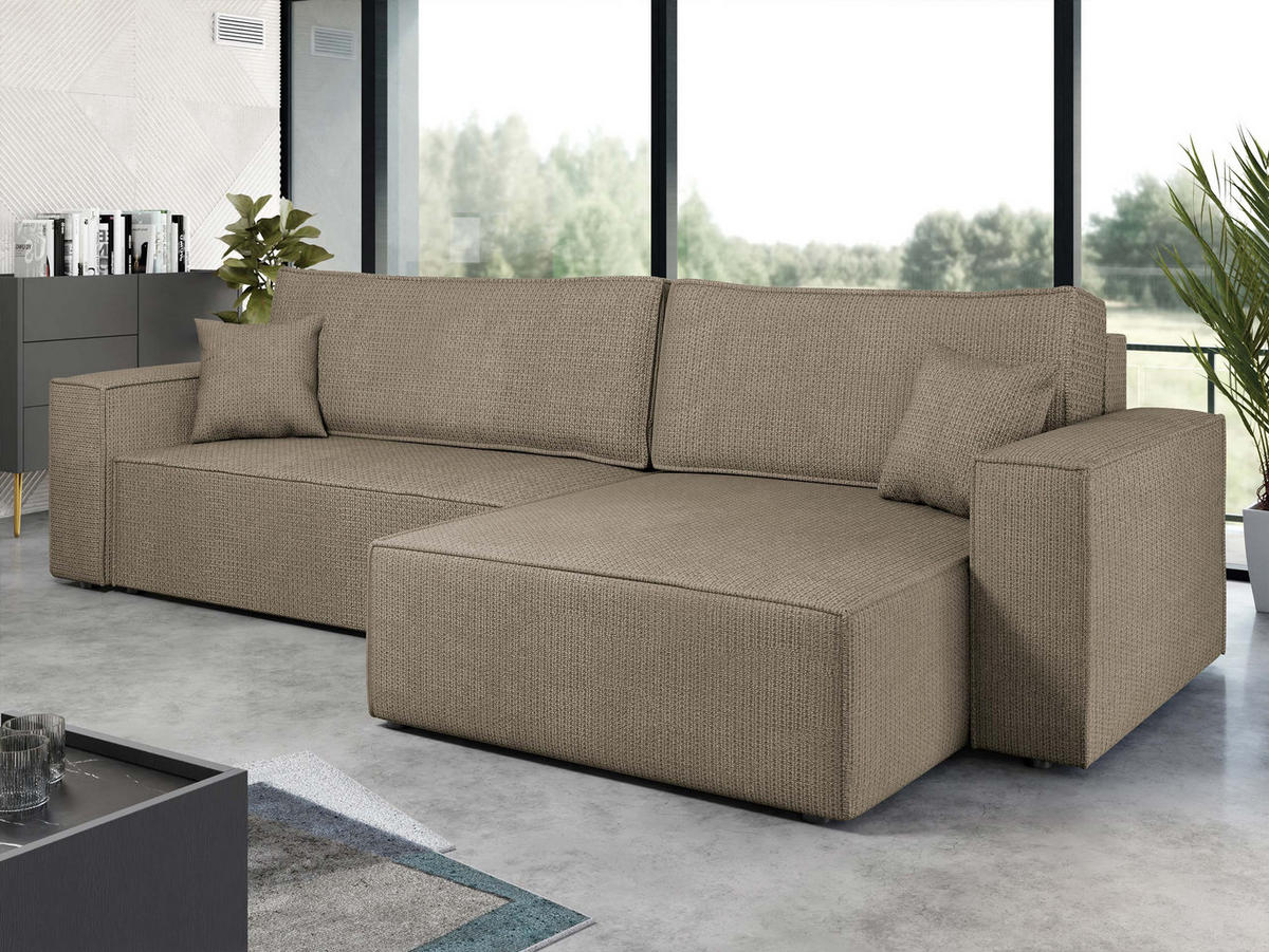 ECKSOFA Karl - Hellbraun/Schwarz, Holz/Kunststoff (272/145cm) - MIRJAN24