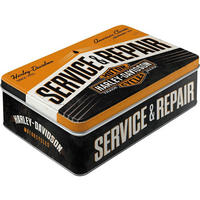 VORRATSDOSE flach Harley-Davidson Service & Repair - Multicolor, Metall (23/7/16cm) - Nostalgic-Art