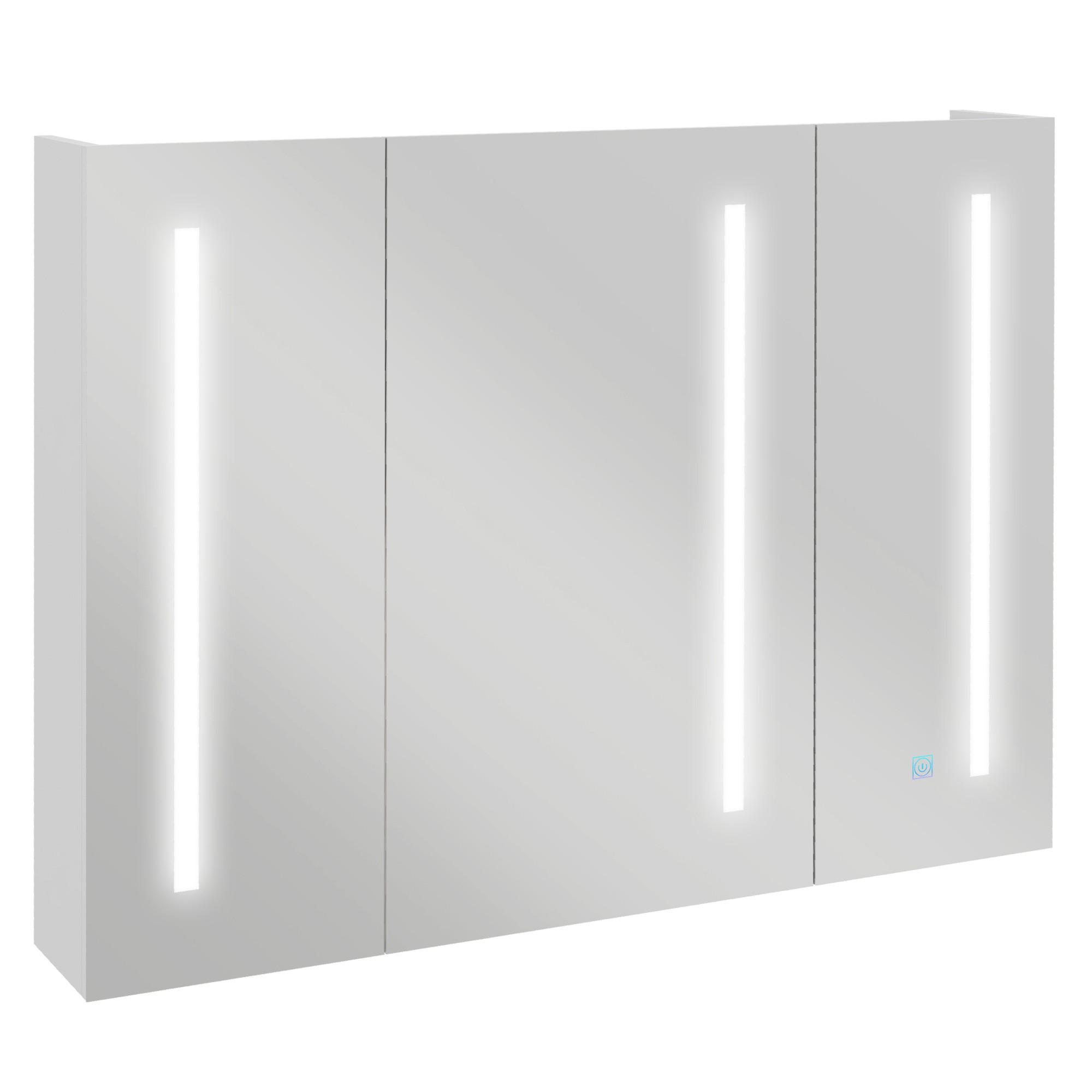 SPIEGELSCHRANK, Spiegelschrank mit USB-Ladeanschluss, 90 x 15 x 70 cm ,Weiß - Weiß, Glas (90/70/15cm) - Vallsero