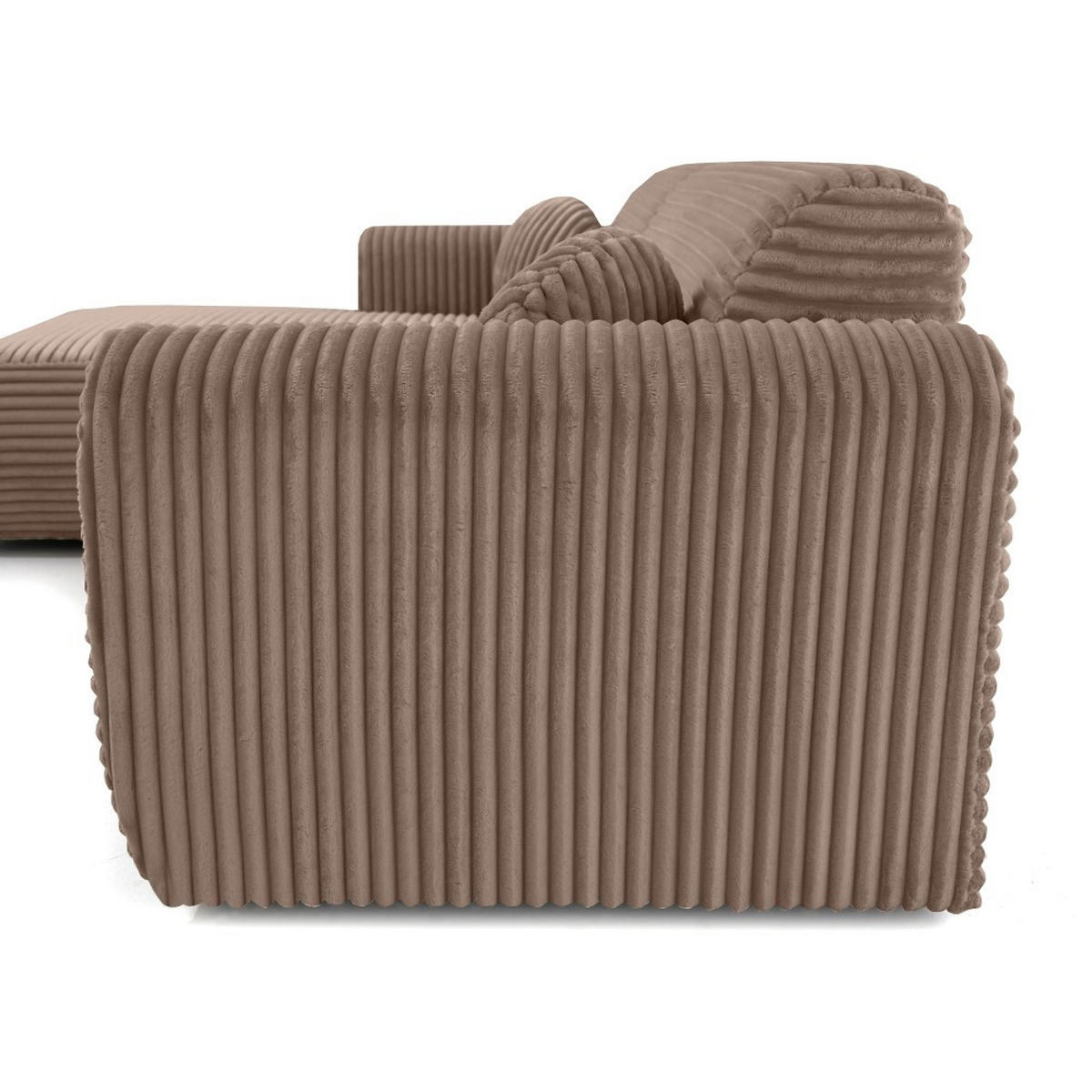 ECKSOFA Puerto, ohne Schlaffunktion, Hellbraun, links - Hellbraun/Schwarz, Textil (269/170cm) - Beautysofa