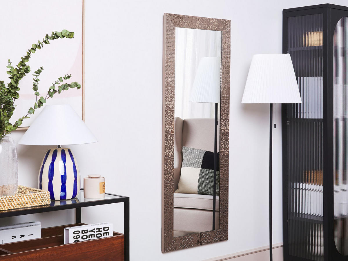 WANDSPIEGEL braun rechteckig 50/130 cm Marans - Braun, Kunststoff (50/130/2cm) - Beliani