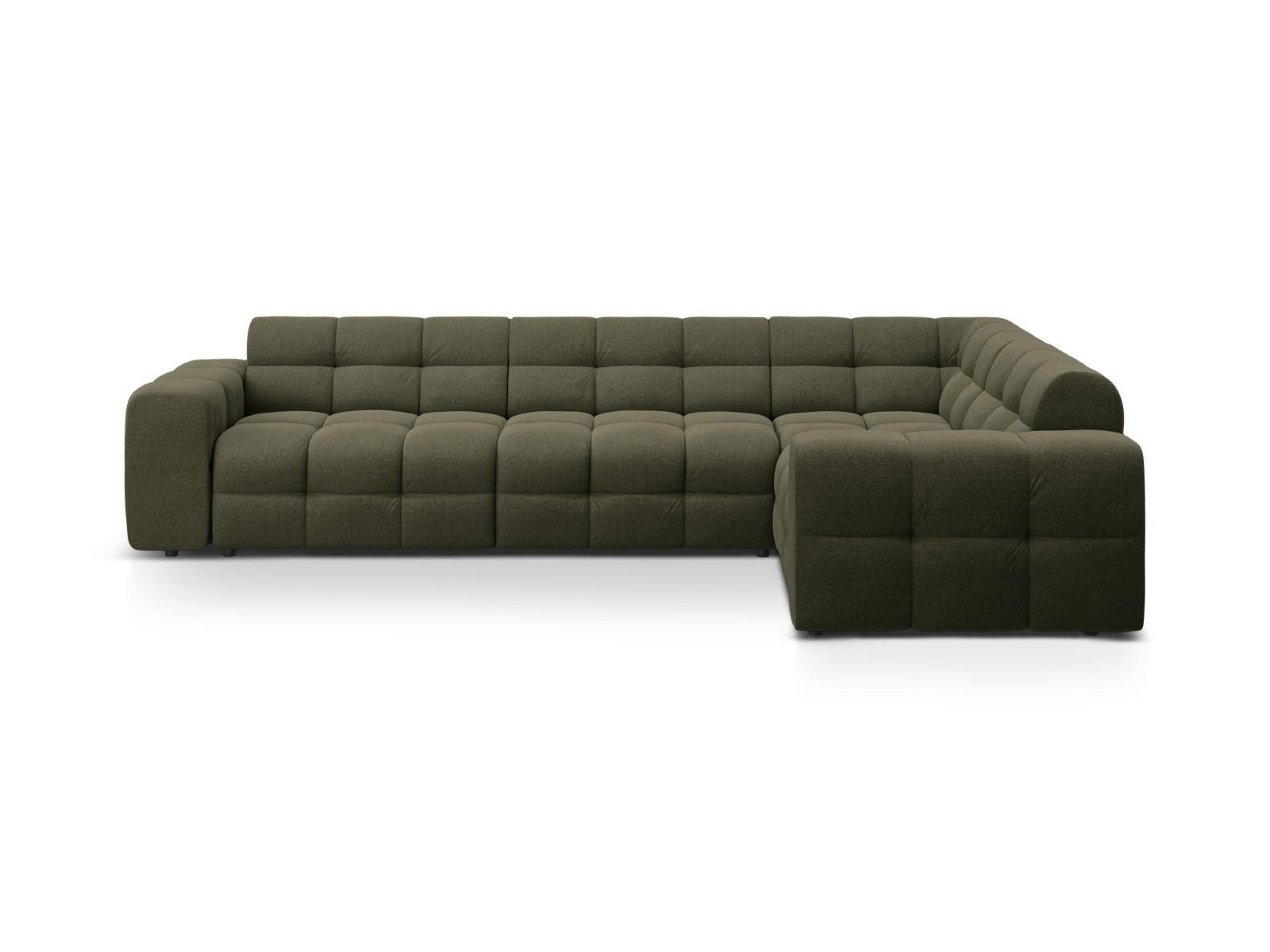 ECKSOFA rechts Kendal aus strukturiertem Stoff amazonasgrün 6 Sitzplätze - Waldgrün, Textil (231/332cm) - Micadoni