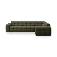 ECKSOFA rechts Kendal aus strukturiertem Stoff amazonasgrün 6 Sitzplätze - Waldgrün, Textil (231/332cm) - Micadoni