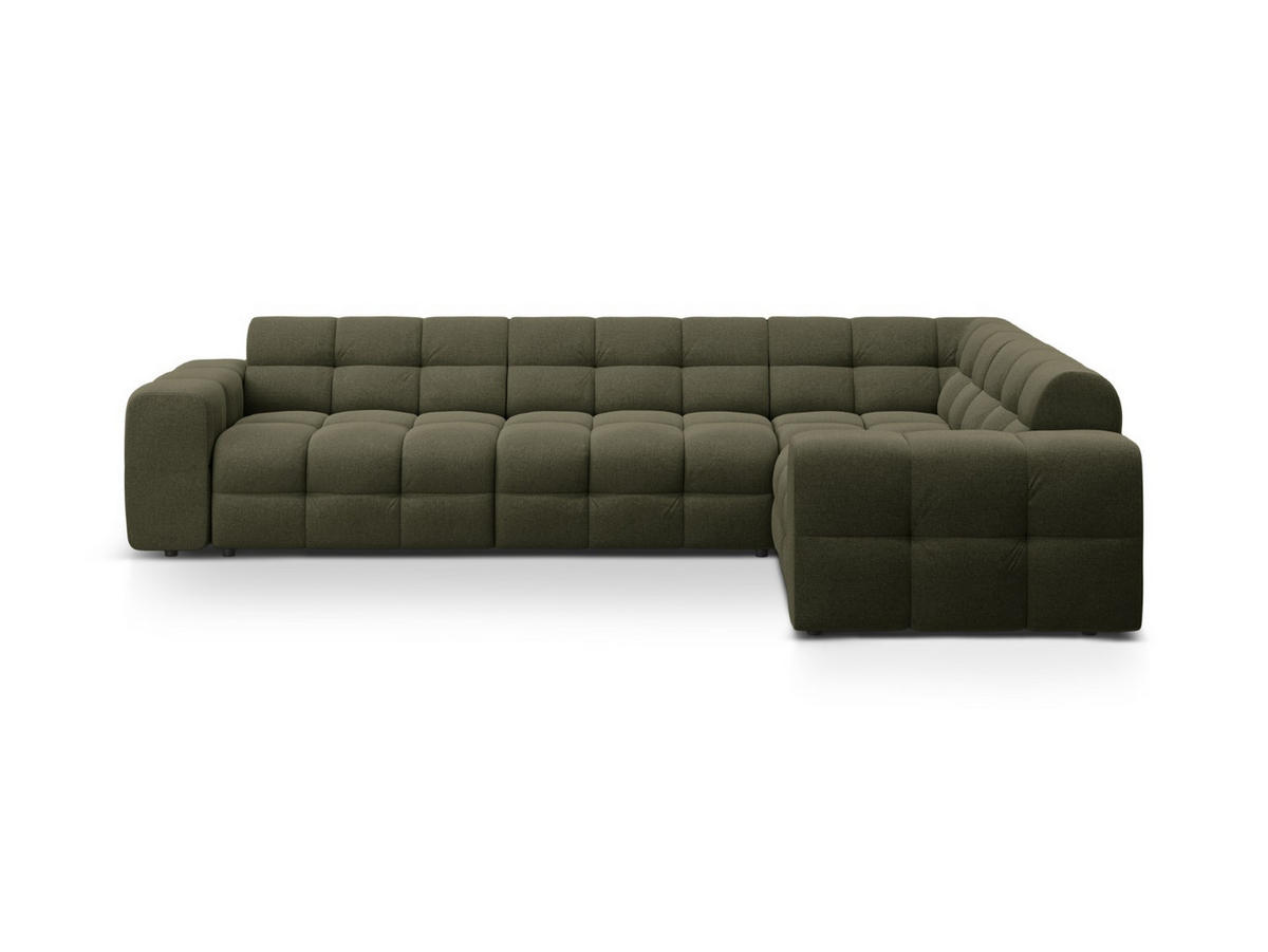 ECKSOFA rechts Kendal aus strukturiertem Stoff amazonasgrün 6 Sitzplätze - Waldgrün, Textil (231/332cm) - Micadoni