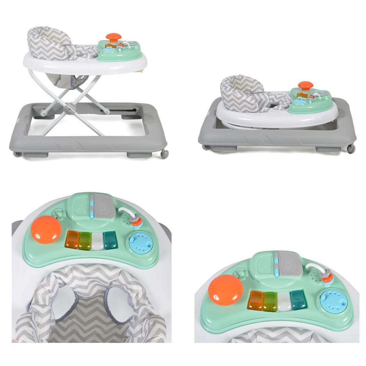 LAUFHILFE Cody grau höhenverstellbar Musikfunktion Spielcenter Stopper - Grau, Kunststoff (57/50/68cm) - Cangaroo