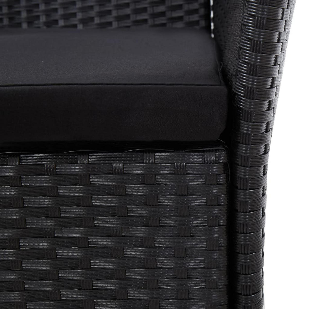 GARTEN-ESSGRUPPE 9-teilig Poly Rattan Schwarz - Schwarz, Kunststoff - vidaXL