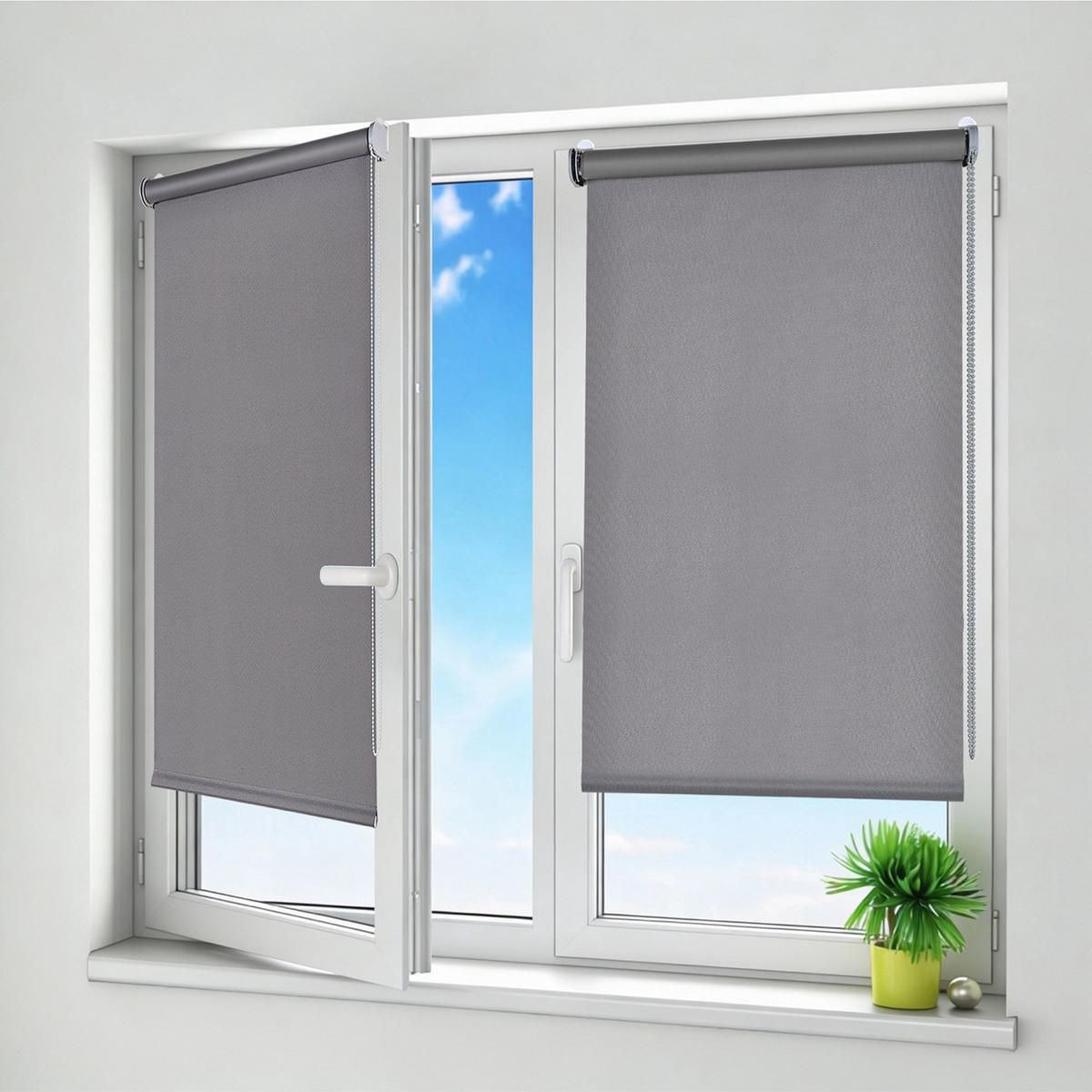 VERDUNKELUNGSROLLO Moon Easyfix Grau 80x180 - Graphitfarben, Kunststoff (80/180/1cm) - STORESDECO