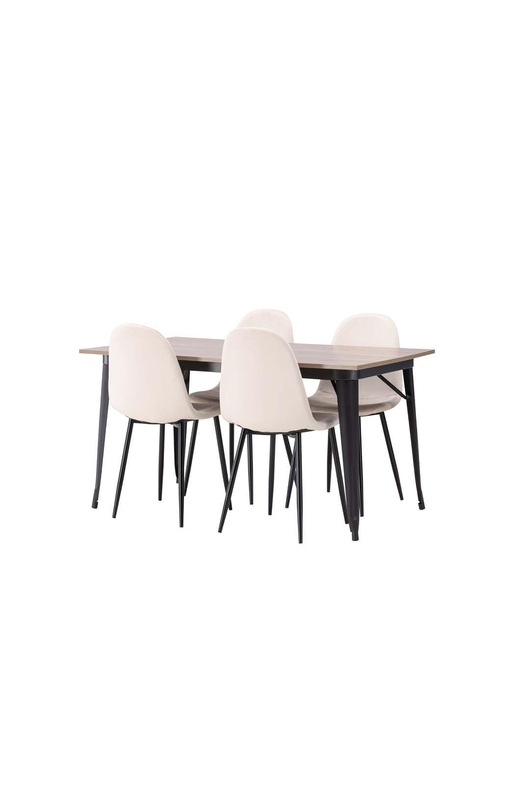 TISCHGRUPPE Nussbaum - Beige, Holzwerkstoff (80/75/140cm) - ebuy24