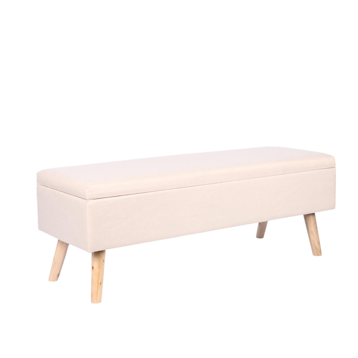 SITZBANK - Beige, Holz/Holzwerkstoff (110/40/40cm) - Relaxdays
