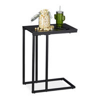 BEISTELLTISCH - Schwarz, Holzwerkstoff/Metall (45/30/59.5cm) - Relaxdays