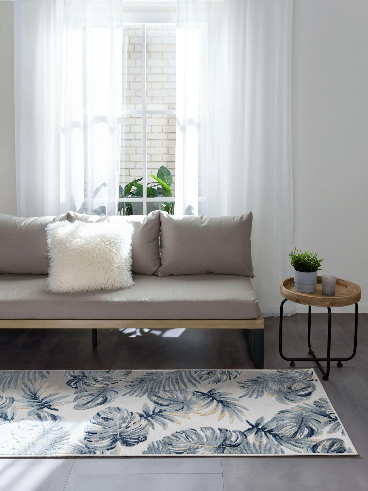 Outdoorteppich Flora Multicolor 80x250 cm - Creme, Kunststoff (80/250cm) - benuta