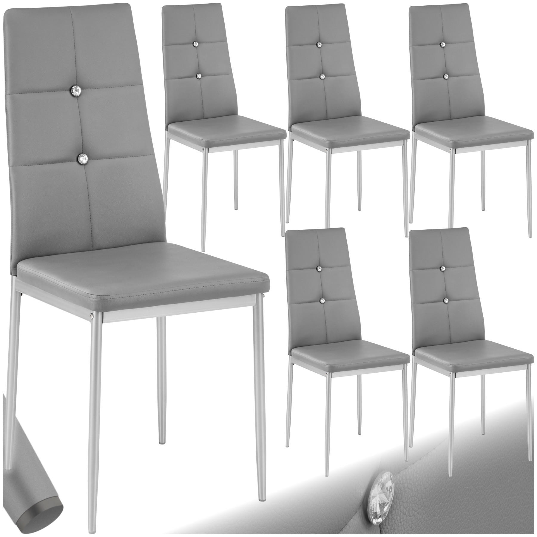ESSZIMMERSTUHL 6er Set Julien 40 x 42 x 97 cm grau - Grau, Textil (42/97/40cm) - tectake