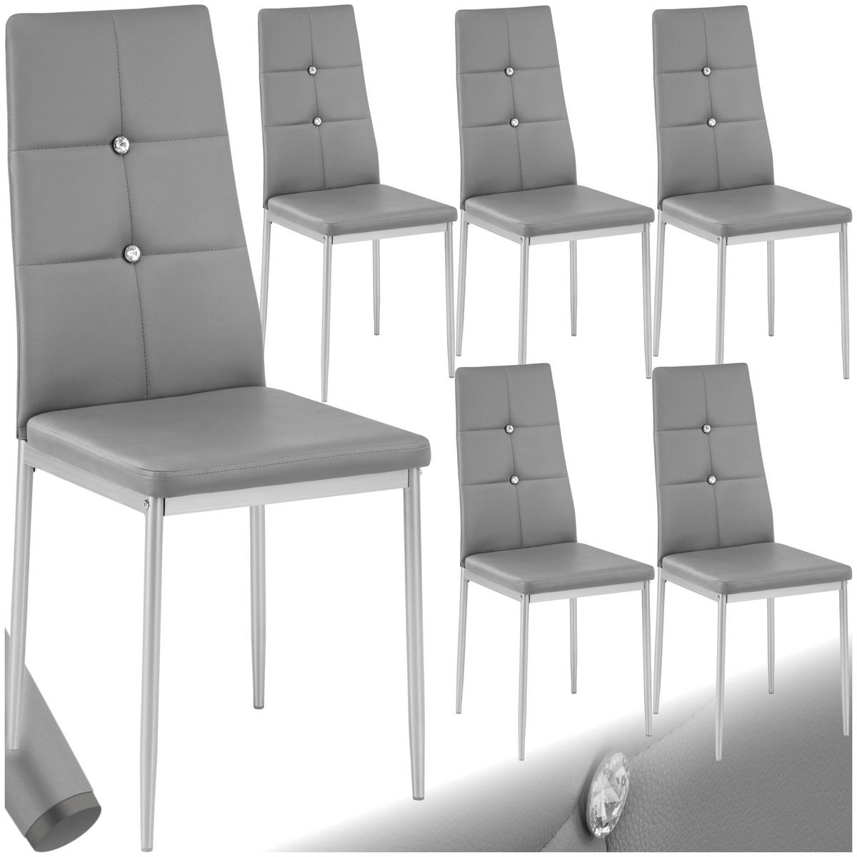 ESSZIMMERSTUHL 6er Set Julien 40 x 42 x 97 cm grau - Grau, Textil (42/97/40cm) - tectake