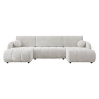 WOHNLANDSCHAFT Zara LC2rLC - Schwarz/Naturfarben, Holz/Kunststoff (318/88/160cm) - MIRJAN24