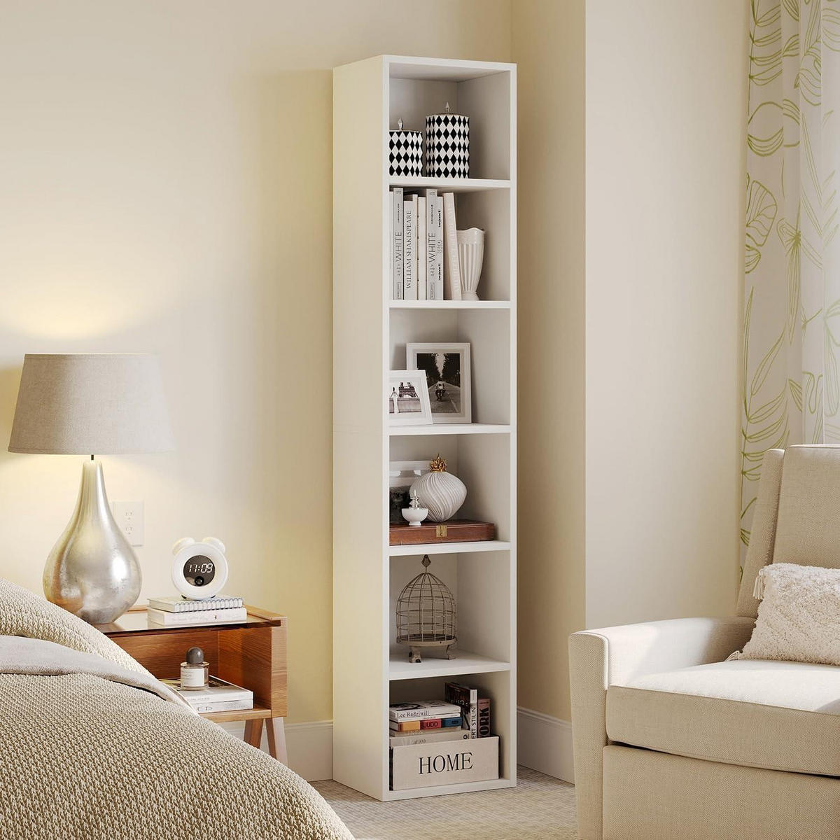 BÜCHERREGAL 6 Ebenen 23,5 x 30 x 181 cm Weiß - Weiß, Holzwerkstoff (30/181/23.5cm)