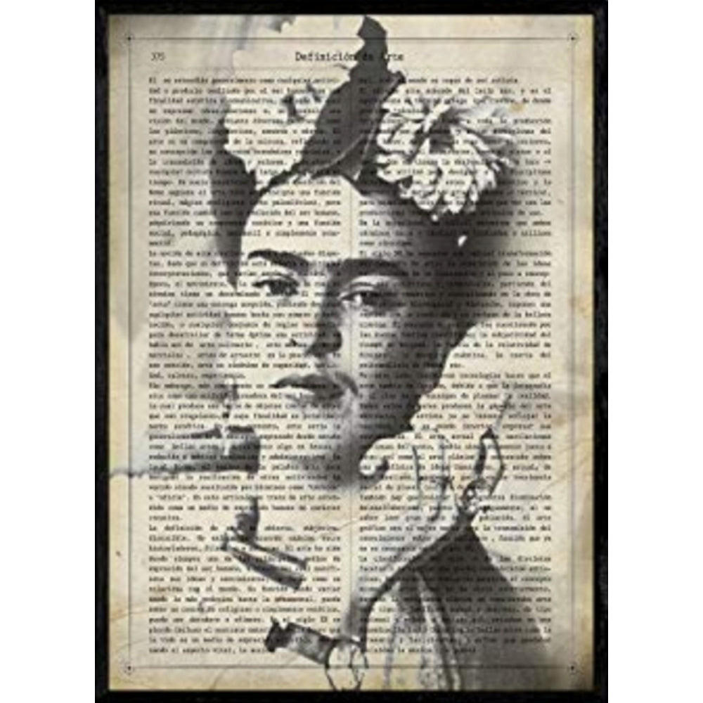 POSTER Von Frida Kahlo Schwarz Und Weiß A4 Schwarzer Rahmen - Schwarz, Papier (29.7/5/21cm) - Nacnic