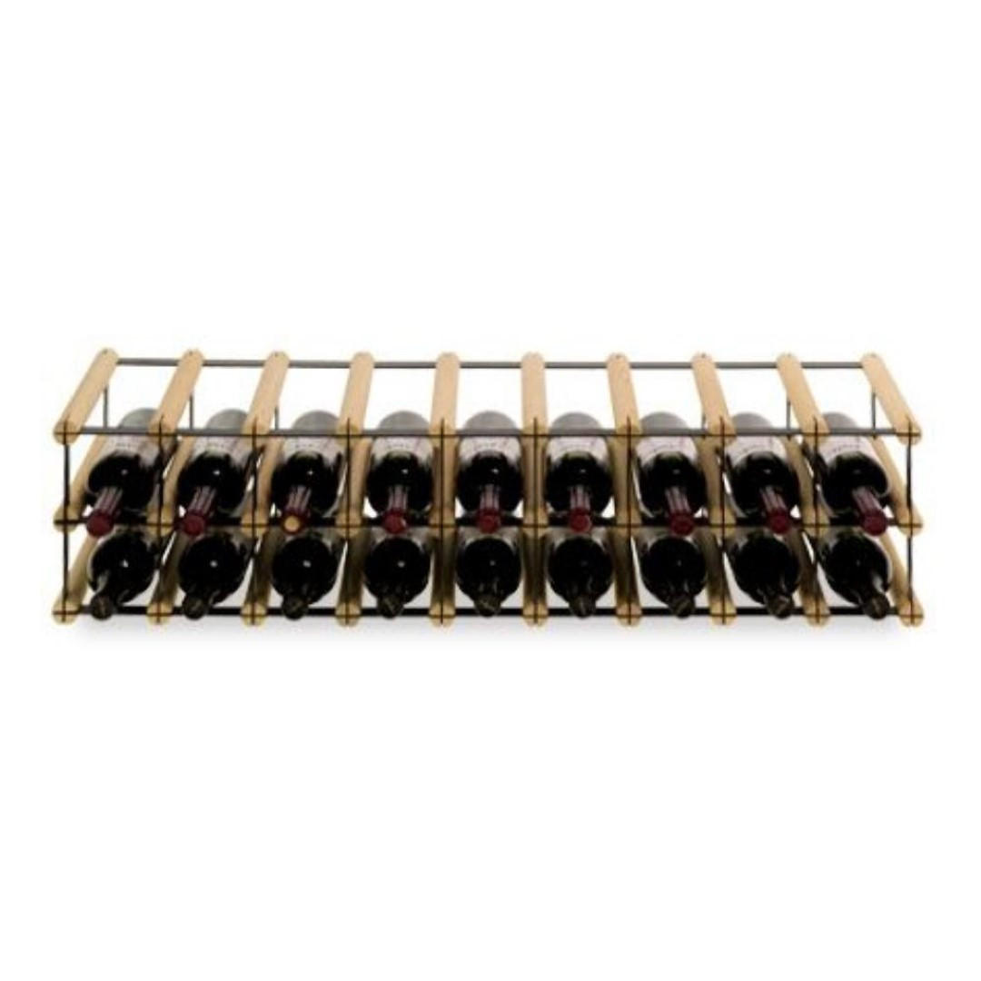 WEINREGAL Vinotega Mod Metal 22,5x92,5x24,5 cm 9x2 Flaschen Massives Kiefernholz Natur - Naturfarben, Holz (92.5/22.5/24.5cm) - PROREGAL