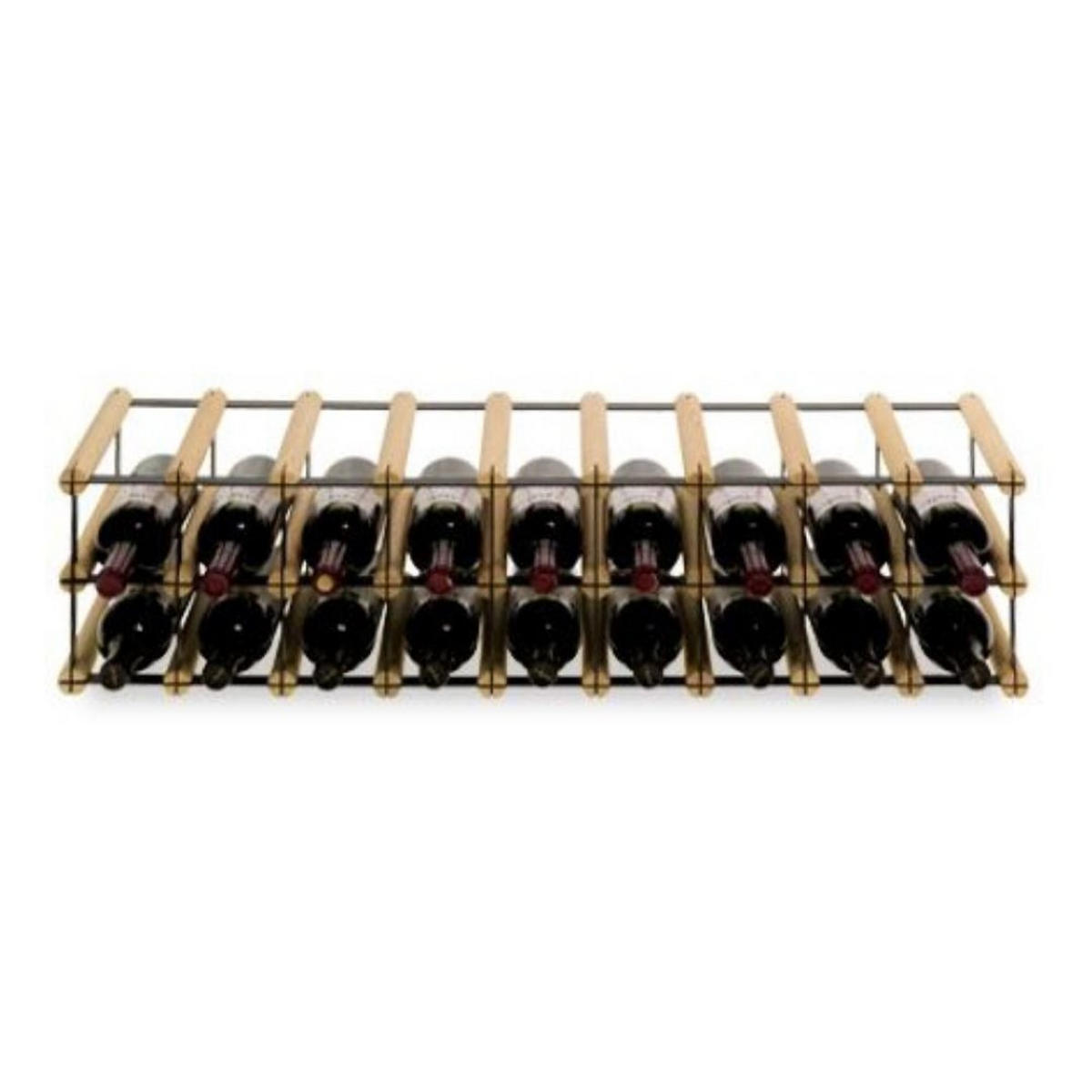 WEINREGAL Vinotega Mod Metal 22,5x92,5x24,5 cm 9x2 Flaschen Massives Kiefernholz Natur - Naturfarben, Holz (92.5/22.5/24.5cm) - PROREGAL
