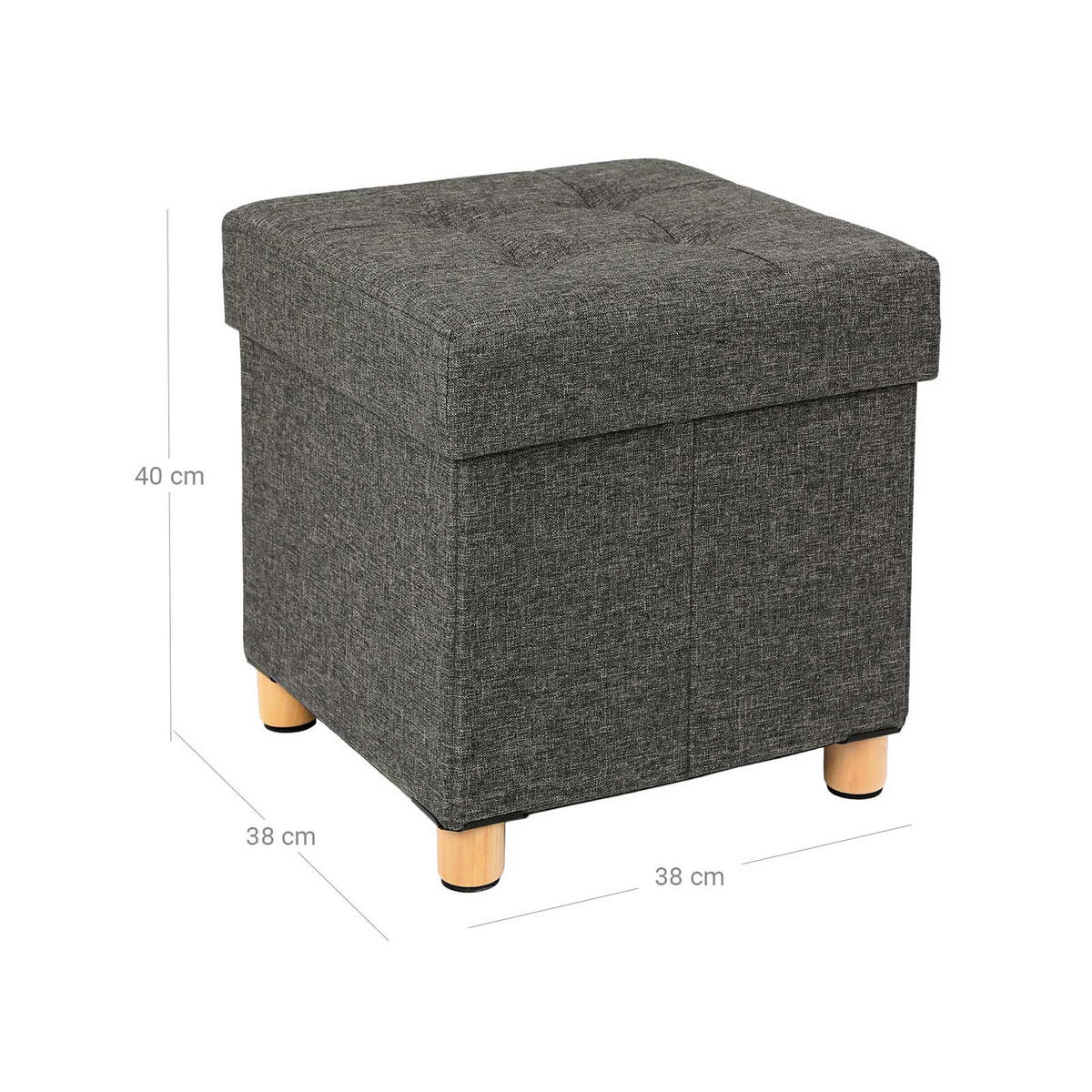 SITZHOCKER - Grau, Holzwerkstoff (40/38/38cm) - Hansiro