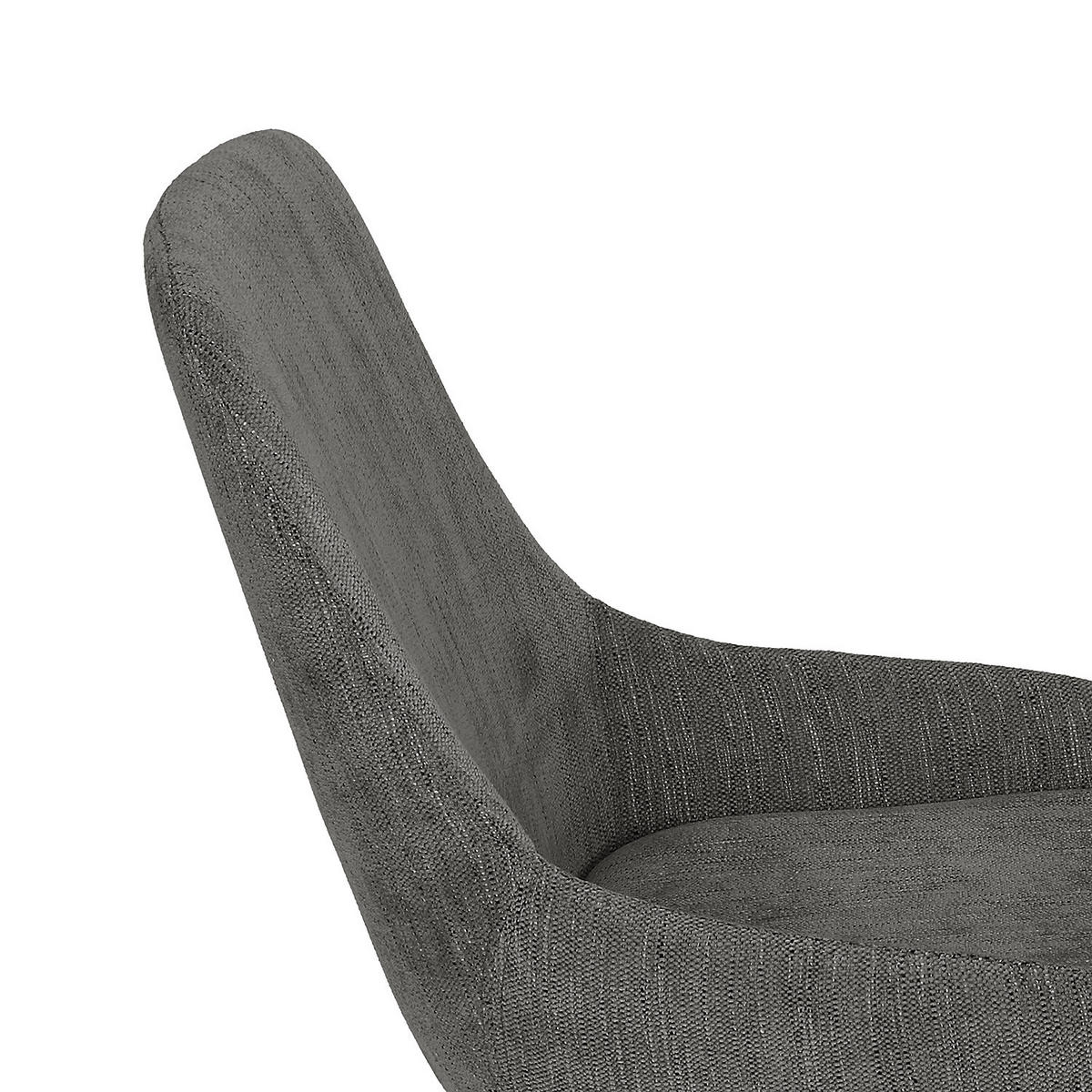 POLSTERSTUHL - 2er-Set - Webstoff / Eiche massiv - Dunkelgrau, Eichenholz/Holz (53/83/54cm) - home24