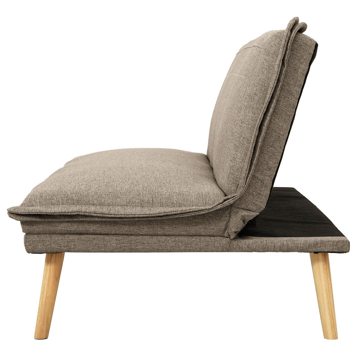 SCHLAFSOFA - Webstoff / Gummibaum - Taupe/Eichefarben, Holz/Textil (188/82/87cm) - home24