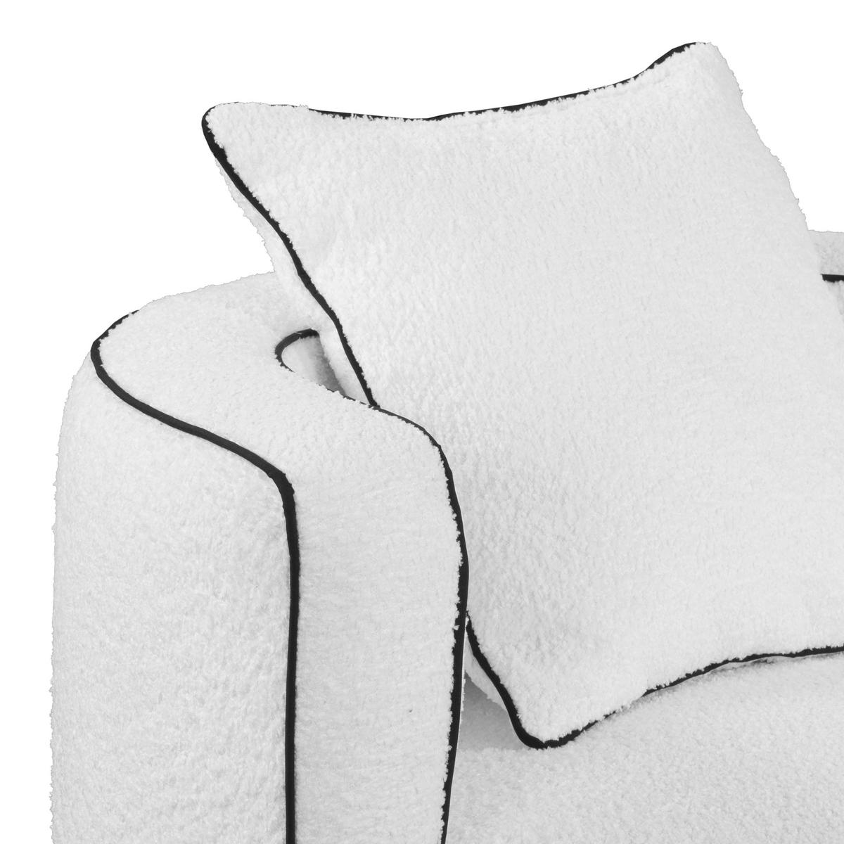 SESSEL TAURUS, Polstersessel Klassisch Loungesessel, Bucle-Stoff Weiß - Weiß, Holz/Metall (90/67/90cm) - MASSENO